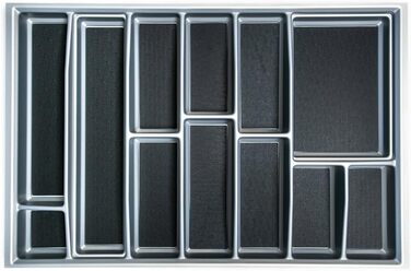 Лоток для столових приборів Lana 80 висувних ящиків, 473,5x726 мм, сріблястий