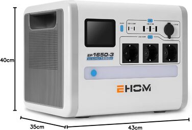 Сонячний генератор EHOM Power Station 512Wh LiFePO4 600 Вт, аварійне живлення для автофургону/дому/вулиці