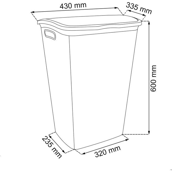 Кошик для білизни CURVER MY STYLE 55L, пластик, 43x33x60, фіолетовий