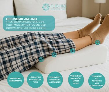 Ортопедична подушка для ніг з м'якої піни, для поліпшення кровообігу, знімний чохол (біла тканина)