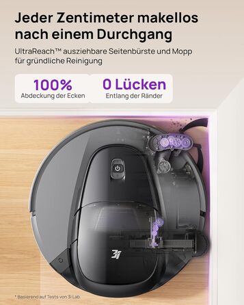 Робот-пилосос 3i G10+ з функцією миття підлоги, автоматичним компакттором сміття, потужністю всмоктування 18000 Па, вбудованою бічною щіткою та миючим мопом, інтелектуальною навігацією та уникненням перешкод за допомогою ШІ