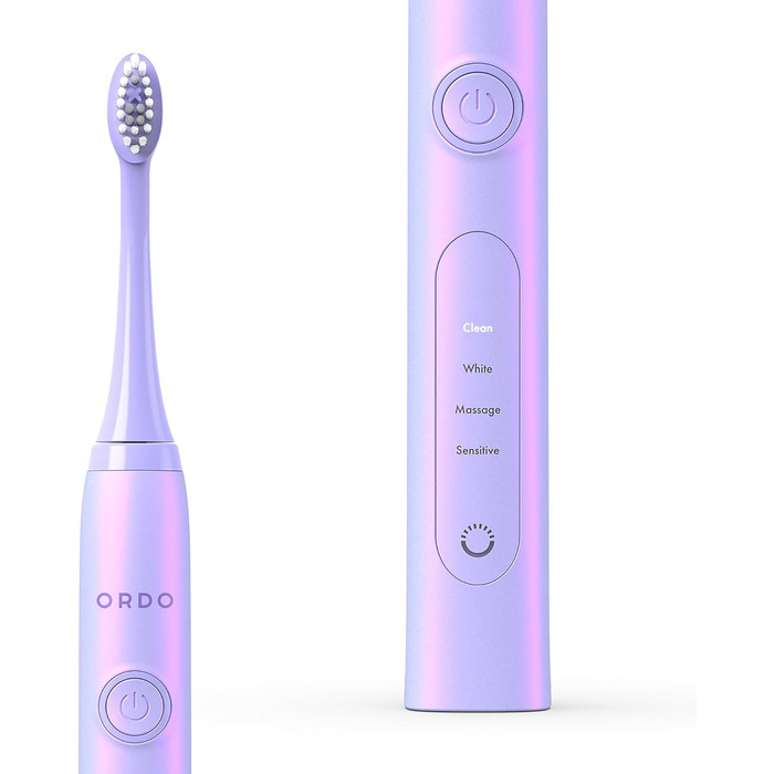 Електрична зубна щітка Ordo Sonic+ з кейсом для подорожі, фіолетовий перламутр - 4 режими чищення, швидка зарядка USB, для дорослих