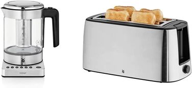 Електричний чайник WMF Küchenminis 2 в 1 з регулюванням температури, 1 л, 1900 Вт, скляний чайник з тримачем для пакетиків чаю та ситом