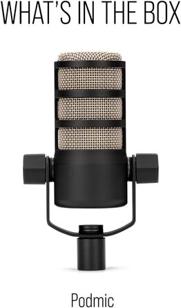 Динамічний мікрофон RØDE PodMic для подкастингу, стрімінгу та ігор, мовна якість, з XLR, чорний колір, із вбудованим кріпленням