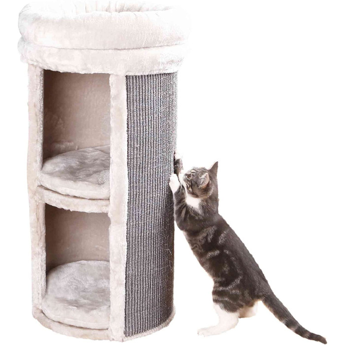 Сучасна вежа для котів TRIXIE 'вежа для котів Хорхе, 40 х 40 х 78 см, темно-сірий / світло-сірий / Сірий - 44957 (сірий, 15,75 х 15,75 х 29 дюймів)