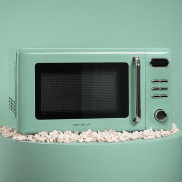 Мікрохвильова піч Cecotec Proclean 5110 Retro Green з грилем, 700 Вт, 8 програм, таймер до 60 хв, розморожування, вінтажний дизайн, зелена