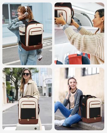 LOVEVOOK Рюкзак для ручної поклажі 40L з окремим відділенням для взуття, жіночий, для подорожей (3 шт.)