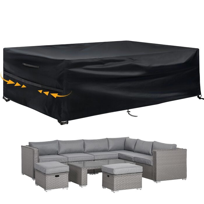 Водонепроникний чохол для садово-патіо меблів GARPROVM, 280x204x106 см, Оксфорд