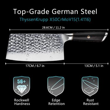 Ніж кухарський 8 дюймів, професійний дамастковий ніж, ніж для кухні, ніж шеф-кухаря, ніж для м'яса з нержавіючої сталі, надзвичайно гостра леза з ергономічною ручкою для дому та ресторану (ніж кухарський 7 дюймів)