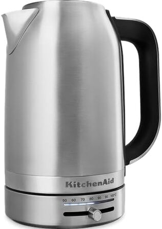 Електричний чайник KitchenAid з регулюванням температури 50-100°C, 1.7L, нержавіюча сталь, з фільтром від накипу