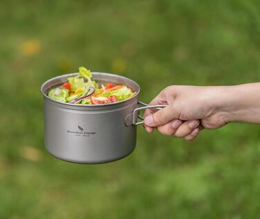 Набір кухонного посуду Boundless Voyage з титанових каструль та сковорідок для кемпінгу та пікніків Ti1585B