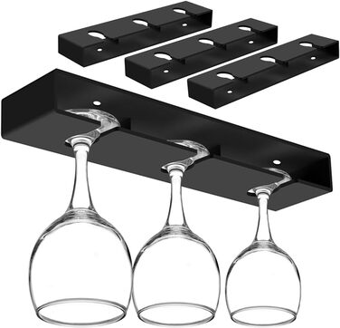 Тримач для келихів DESONAUT під полицю шафи, пластиковий, для сушки, 4 шт. (Чорний)