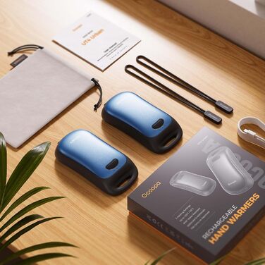 Електричні грілки для рук OCOOPA, 2 шт., водонепроникні (IP45), ергономічні, 18 годин тепла, портативні, для активного відпочинку, гольфу, кемпінгу, морської синьої