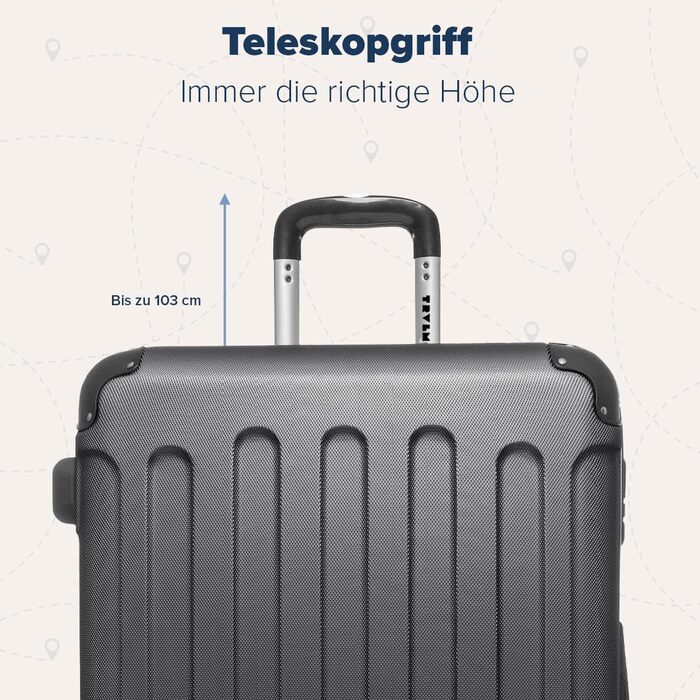 Набір валіз TRVLMORE: 2 валізи (сірий) - міцний корпус, набір для подорожей