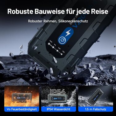 TOPDON JS3000 Powerbank для запуску двигуна, 12V, 24000mAh, 2200A, для бензинових (9.0L) та дизельних (7.0L) двигунів, з EVA-чохлом