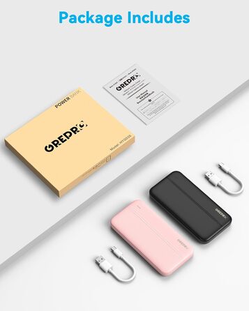 Набір з 2 шт. , компактний з входами Type-C/Micro та 2 виходами USB/USB-C, BLACK-ROSE, 10000mAh