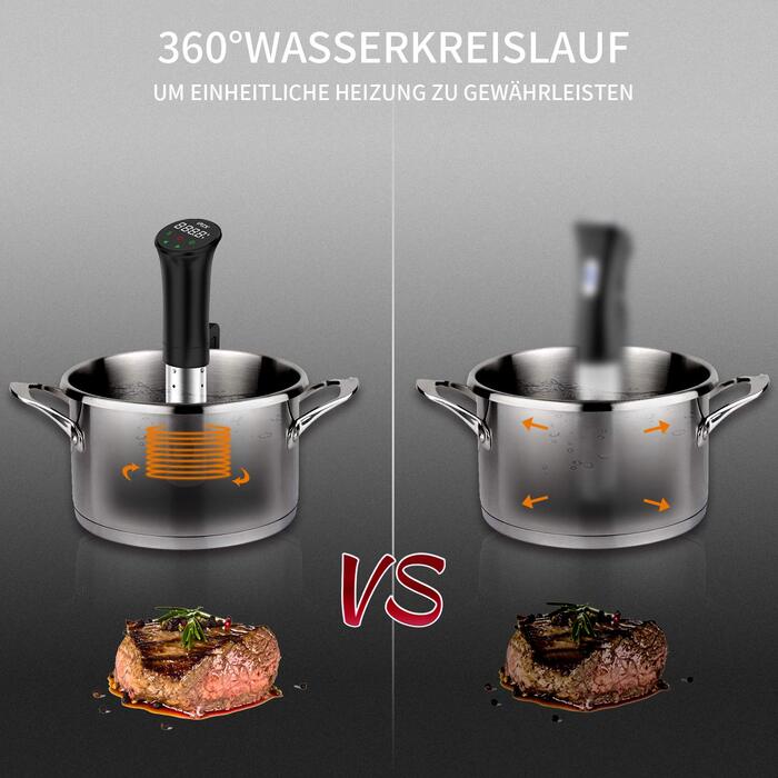 Су-від занурна циркуляція, посуд для приготування їжі, чорний. Зручний для здорового харчування, низькокалорійний