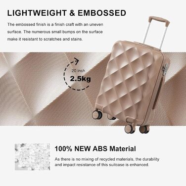 Набір валіз та сумок Sea Choice: 5шт (55/65/76см), TSA замок, 4 колеса, рожеве золото