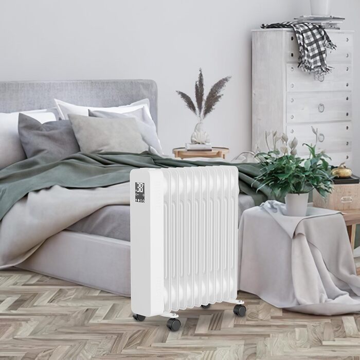 Електричний конвектор Daromigo з термостатом та Wi-Fi, 2000W, IP24, настінний, інфрачервоний, чорний, енергозберігаючий