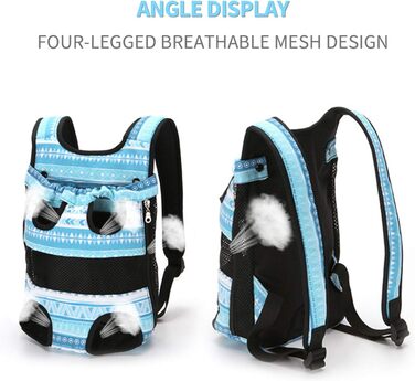Рюкзак для собак PETCUTE сумка для перенесення собак сумка для перенесення великих собак рюкзак для перевезення кішок рюкзак для перенесення домашніх тварин скриня (м, Синій)