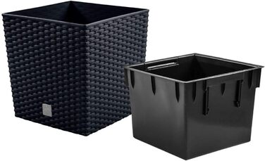 Пластиковий горщик для рослин 32 літри, 32 x 32 x 32,5 см, колір антрацит