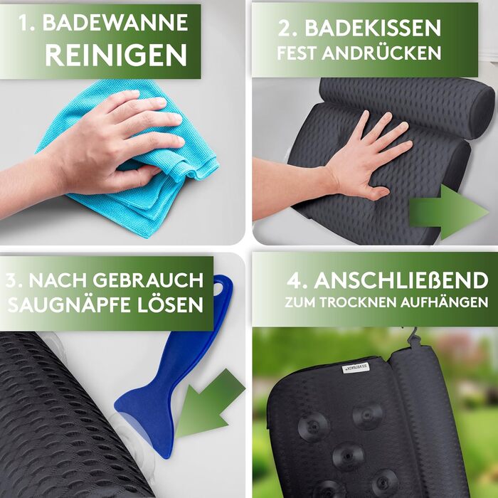 Підголовник для ванни SilverRack MEDIUM-WEICH (темно-сірий) з 3D-системою підтримки та сіткою 4D - комфортне аксесуар для ванни