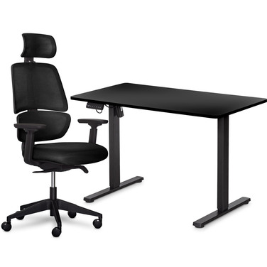 Комплект Mealux PowerDesk Lite Black + Leo Air Plus Black (арт. EVO-201 Lite B/B +Y 546 KB)