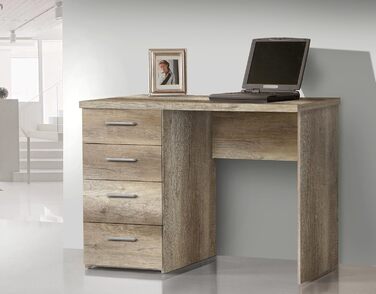 Письмовий стіл FORTE Net 106, інженерна деревина, 110x76,5x60 см, декор античний дуб