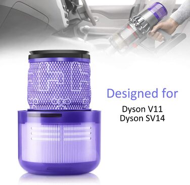 Фільтр Quta для Dyson V7/V8, змінний попередній фільтр і фільтр зі щіткою для чищення, 2 шт. и