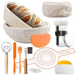 Набір для випікання хліба з закваскою: форма для хліба, силіконовий скребок, скляний контейнер для закваски