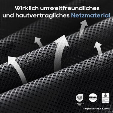 Органічний офісний крісло COLAMY з підніжкою, 3D підлокітниками, підголівником, підтримкою попереку та дихаючою сіткою - для офісу та дому, чорний