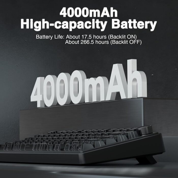 Механічна клавіатура AULA F75 PRO для геймінгу: 2.4GHz/Type-C/BT5.0, Hot-Swap, бездротова, 75%, QWERTY (сірий/чорний)