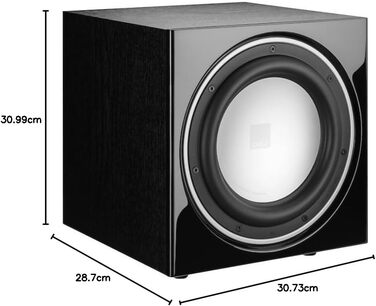 Активний сабвуфер DALI SUB E-9 F, 9 алюміній, 170 Вт RMS, 220 Вт піковий, елегантний дизайн, попелясто-чорний