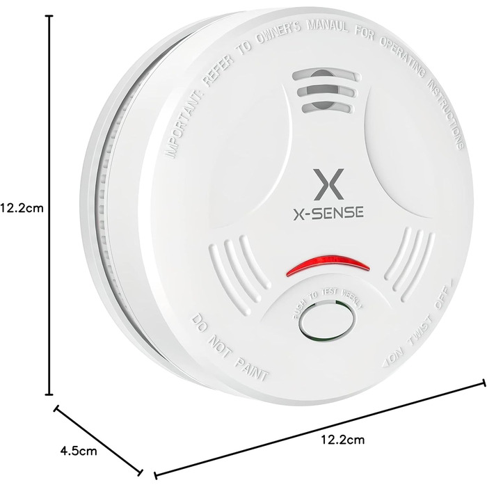 Датчик диму X-Sense з батареєю на 10 років, сертифікат TÜV Rheinland, функція вимкнення звуку та самотестування, SD11, набір 5 шт., білий
