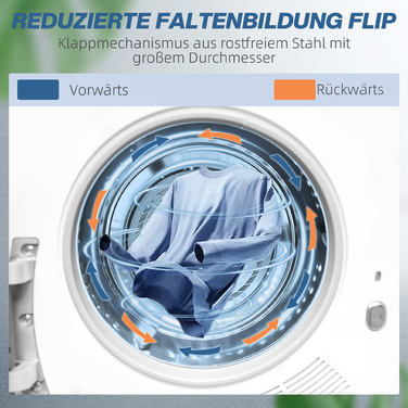 Сушарка для білизни 4 кг, компактний дизайн, 5 режимів, таймер, білий+чорний