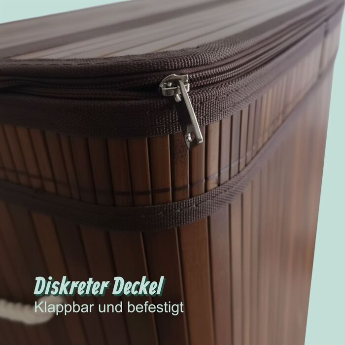 Кошик для білизни Relaxdays з бамбука з 3 відділеннями