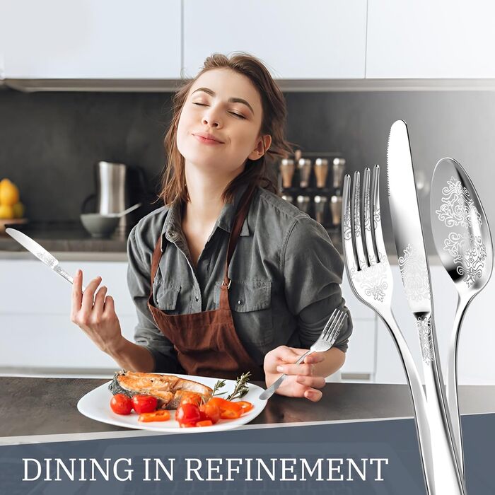 Набір столових приборів DRAGON RIOT Gold 30 предметів: нержавіюча сталь, для 6 осіб, з ножем, виделкою, ложкою, для дому, ресторану, вечірки.