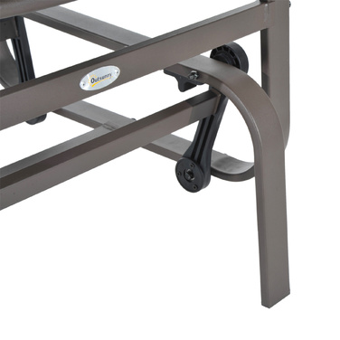 Крісло-гойдалка для саду, садове крісло, крісло для відпочинку, садове крісло-гойдалка, металеве крісло-гойдалка для саду, тераси, балкону, з тканиною Textilene, сірий+коричневий, 60 x 78 x 105 см