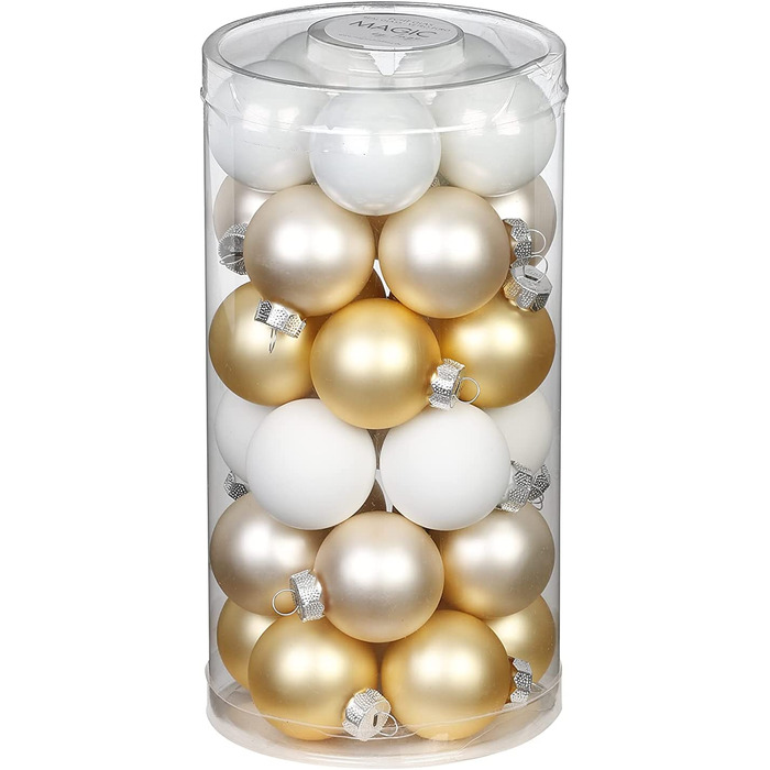 Чарівні скляні різдвяні кулі 4 см x 30 шт. ялинкові кулі (теплий момент)