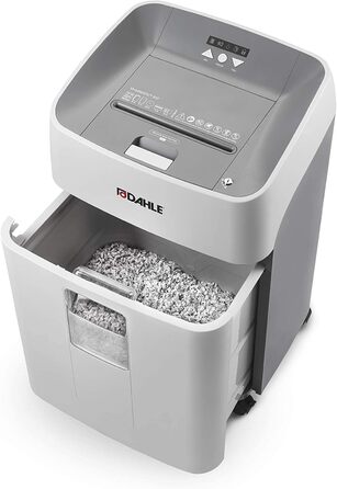 Шредер Dahle ShredMATIC 90 з автоподачею паперу, P-4, 300 аркушів, світло-сірий/сірий, без масла, без обслуговування