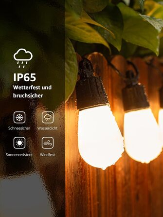 Lepro LED гірлянда для зовнішнього використання 30м, RGB+тепле біле світло, Wi-Fi, керування через додаток, сумісна з Alexa/Google, IP65, AI-дизайнер світла, 30 LED, без пульта