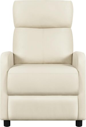 Крісло-релакс Yaheetech з регульованою підніжкою, крісло для телевізора, диван-крісло, крісло для відпочинку (Бежеве, штучна шкіра)