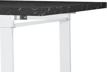 Розсувний обідній стіл B&D Home Anna | 120-160 x 80 см | на 4-6 осіб | стіл для кухні/їдальні | Texas-Eiche | чорне металеве підстав'я | скандинавський/індустріальний дизайн