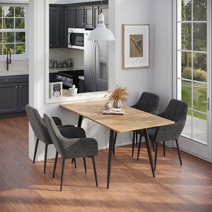 Розкладний стіл Vicco Esstisch Beaver, 80x70 см, золото-дубовий/чорний, 120-160x75x80 см