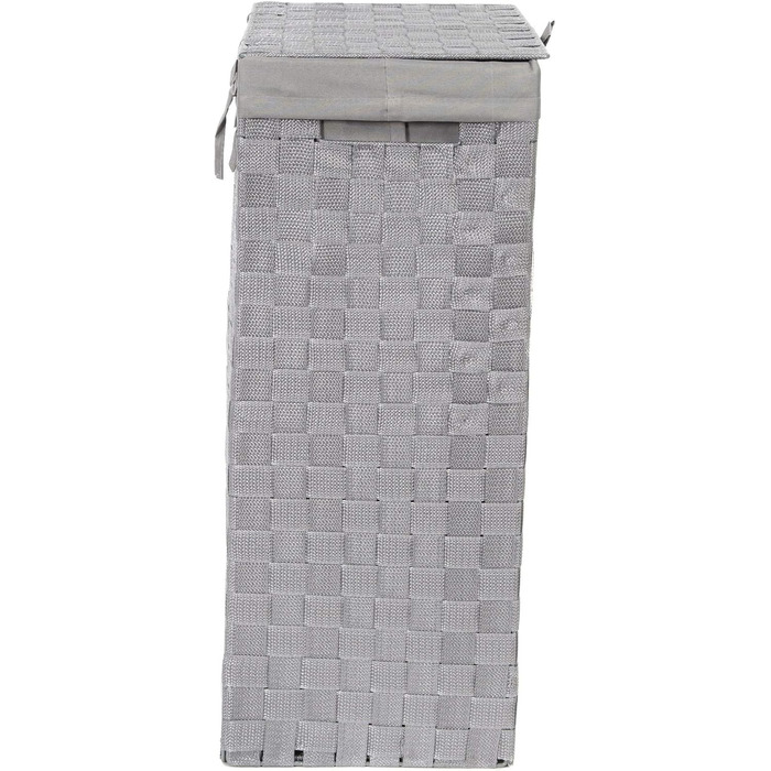 Кошик для білизни RAN6891 Stan з кришкою, ручками, плетіння, металевий каркас, знімне вкладиш з льону, 30 x 30 x 50 см, Колір: Коричневий