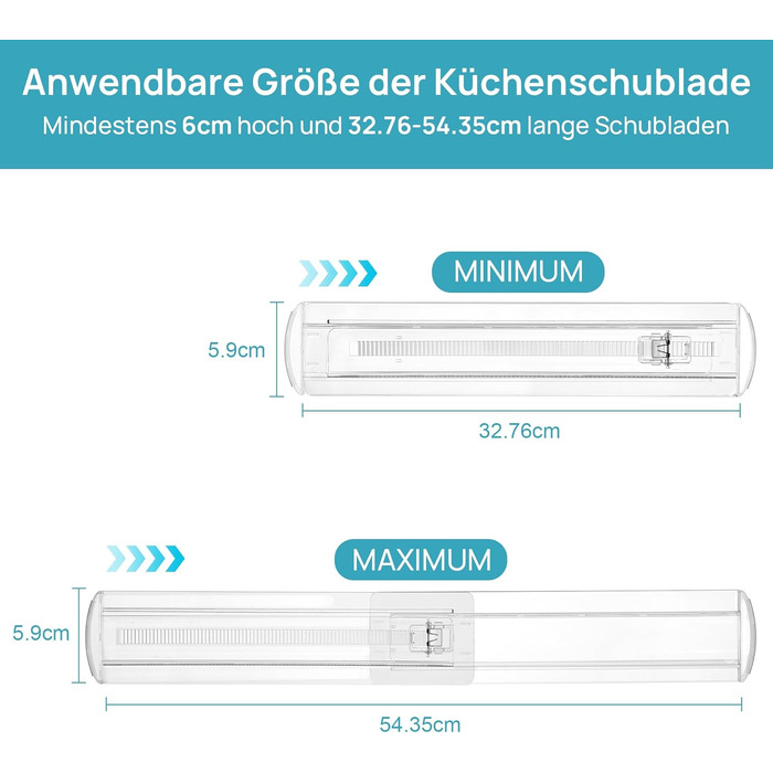 Організатори для шухляд Vtopmart 8 шт., регульовані роздільники, прозорі (25.6-41.6 см)