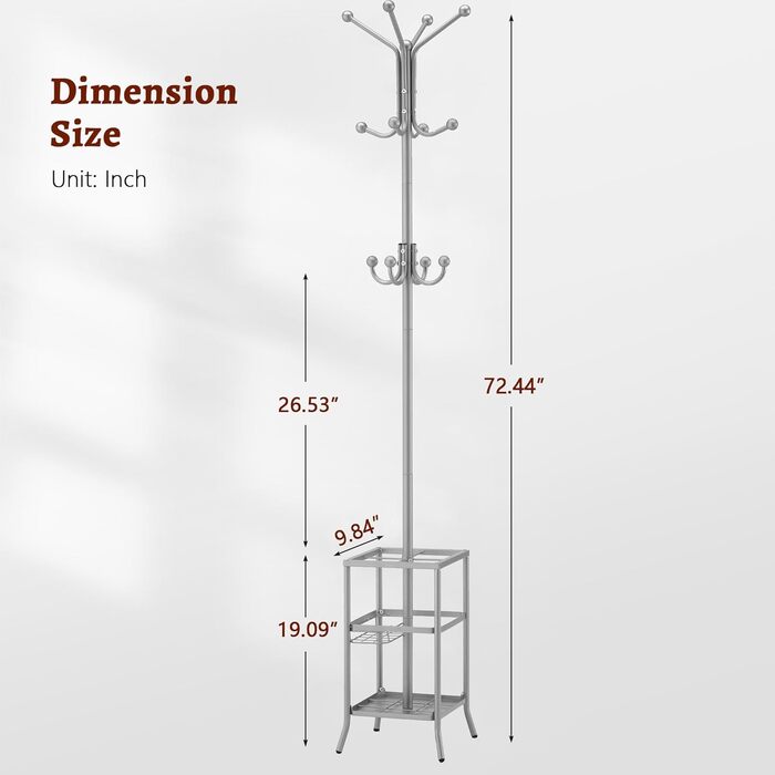 Вішалка для одягу FAVOOOSTY з підставкою для парасольки, 12 гачків, стійка, вішалка для пальто, для вітальні, спальні, срігау