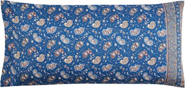 Наволочка Bassetti Imperia 41 з бавовняного атласу кольору мако із застібкою-блискавкою, розміри 40 см x 80 см, 9323967 (40x80, синій)