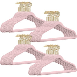 Високоякісні оксамитові Вішалки для одягу в кольорі з золотими гачками / протиковзкими/від StickandShine (рожевий), 100 шт.