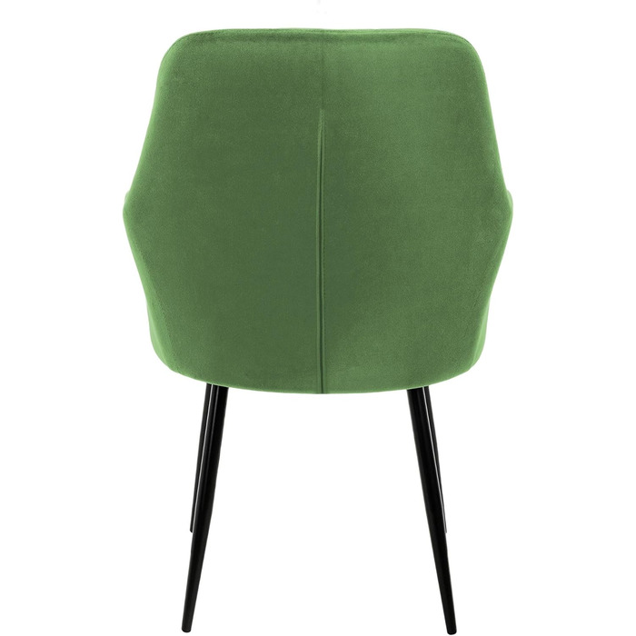 ECD Germany Комплект з 6 обідніх стільців з м'яким оксамитовим сидінням, металевими ніжками та підлокітниками, для вітальні та кухні, світло-зелений колір
